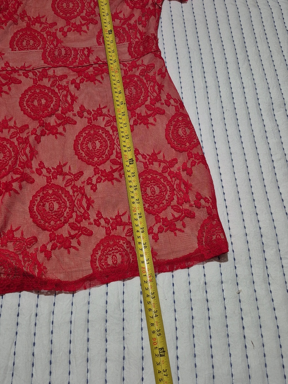 Charlotte Russe Red Lace Short Sleeve Mini Dress - Picture 5 of 5